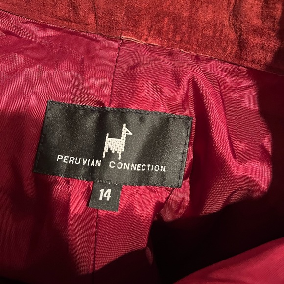 Peruvian Connection Vintage Red Soft Leather Pant 🌵14 - Picture 2 of 12